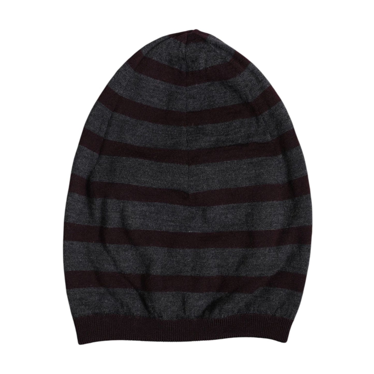Dolce & Gabbana Gray Striped Wool Knitted Winter Beanie Hat - 100% Virgin Wool, Made in Italy, elegant design for men.