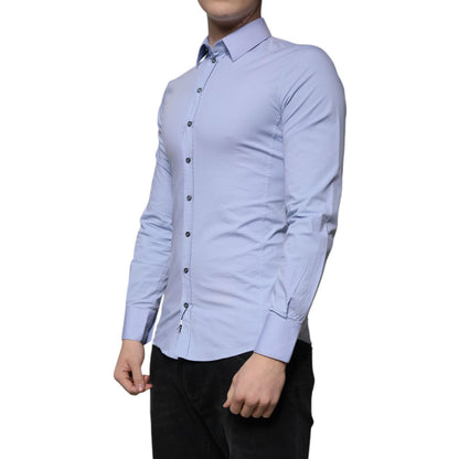 Dolce & Gabbana Light Blue Cotton Slim Fit SICILIA Dress Shirt