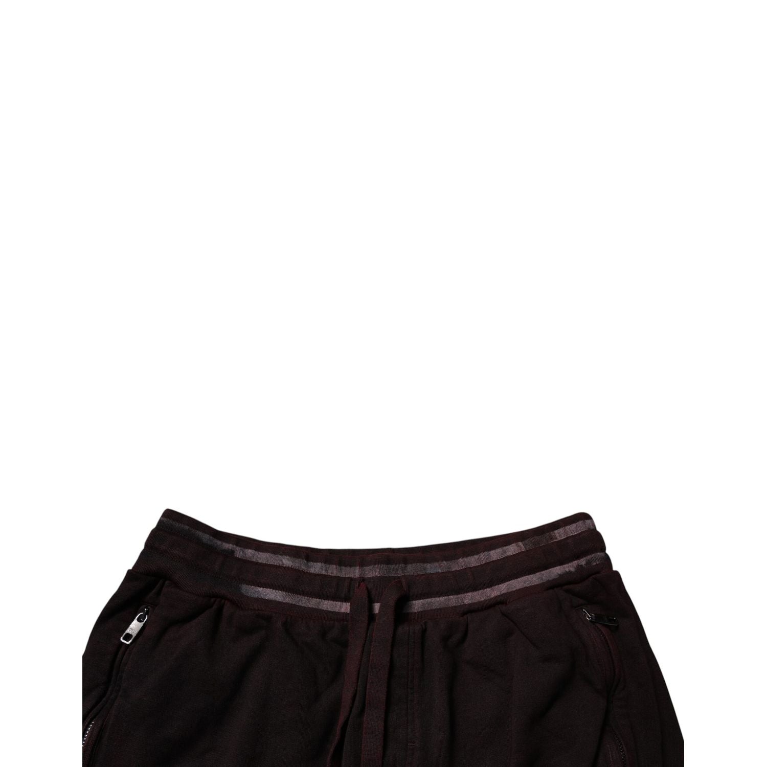 Dolce & Gabbana Maroon Cotton Logo Plaque Men Bermuda Shorts