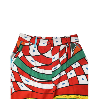 Dolce & Gabbana Multicolor Geometric Pattern Straight Pants