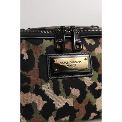 Dolce & Gabbana Multicolor Leopard DG Logo Belt Waist Fanny Pack Bag