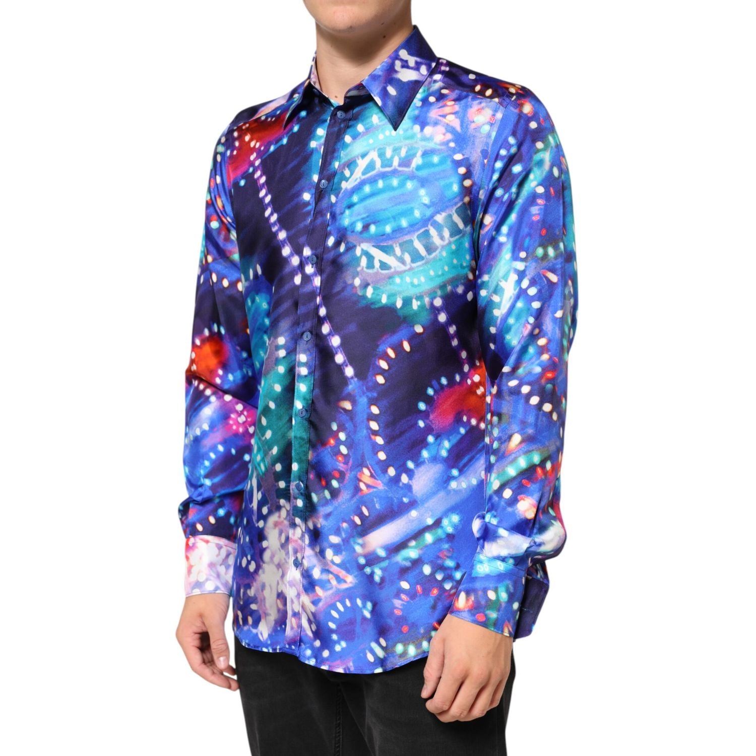 Dolce & Gabbana Multicolor Luminarie MARTINI Slim Men Shirt