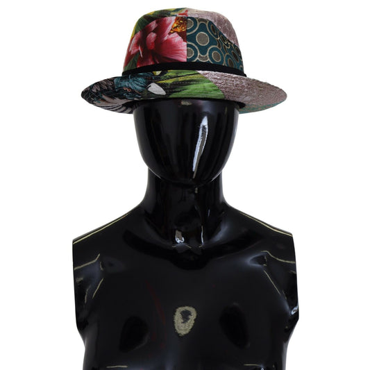 Dolce & Gabbana Multicolor Patchwork Women Fedora Wide Brim Hat
