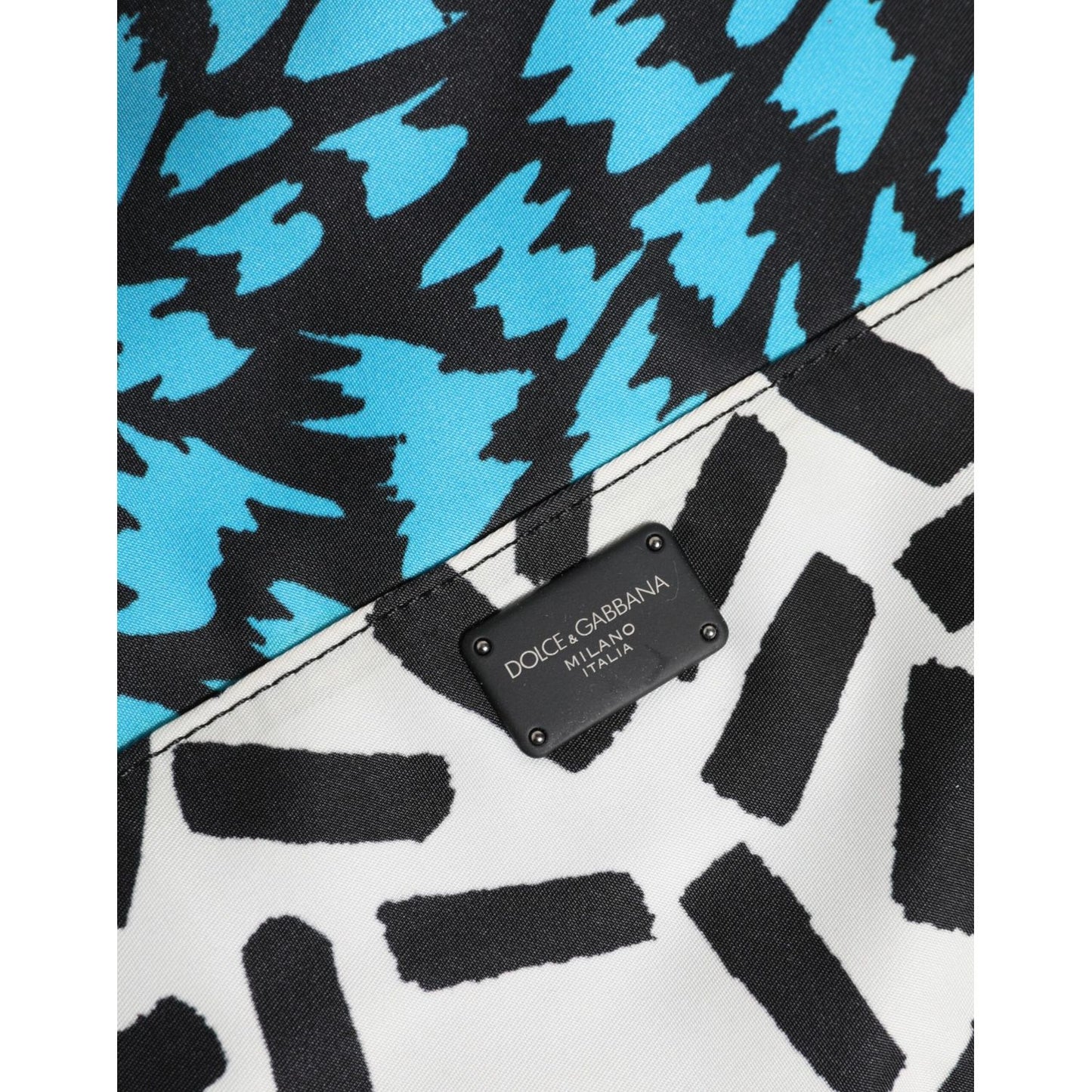 Dolce & Gabbana Multicolor Printed Nylon Logo Plaque Men Clutch Pouch Bag