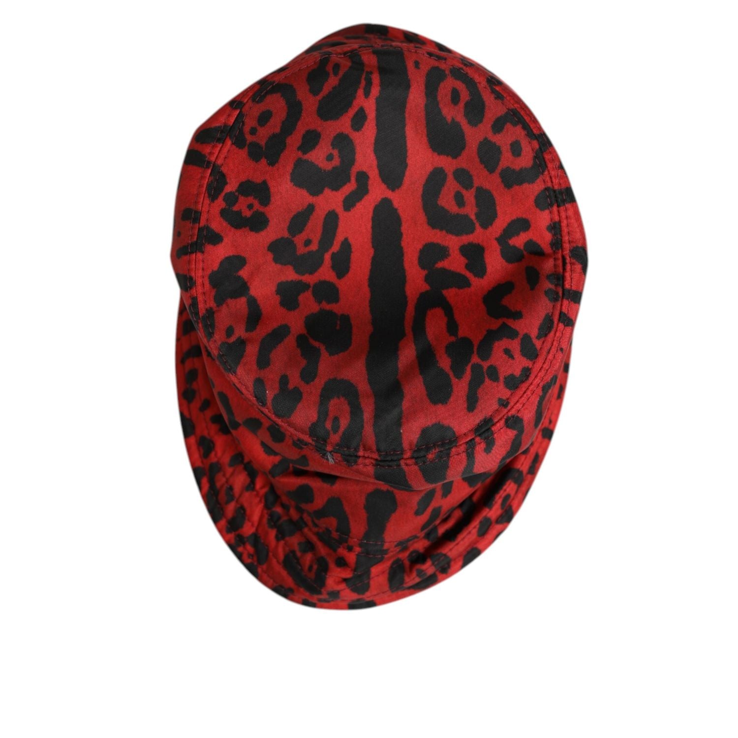 Dolce & Gabbana Red Black Nylon Leopard Print Bucket Men Cap Hat
