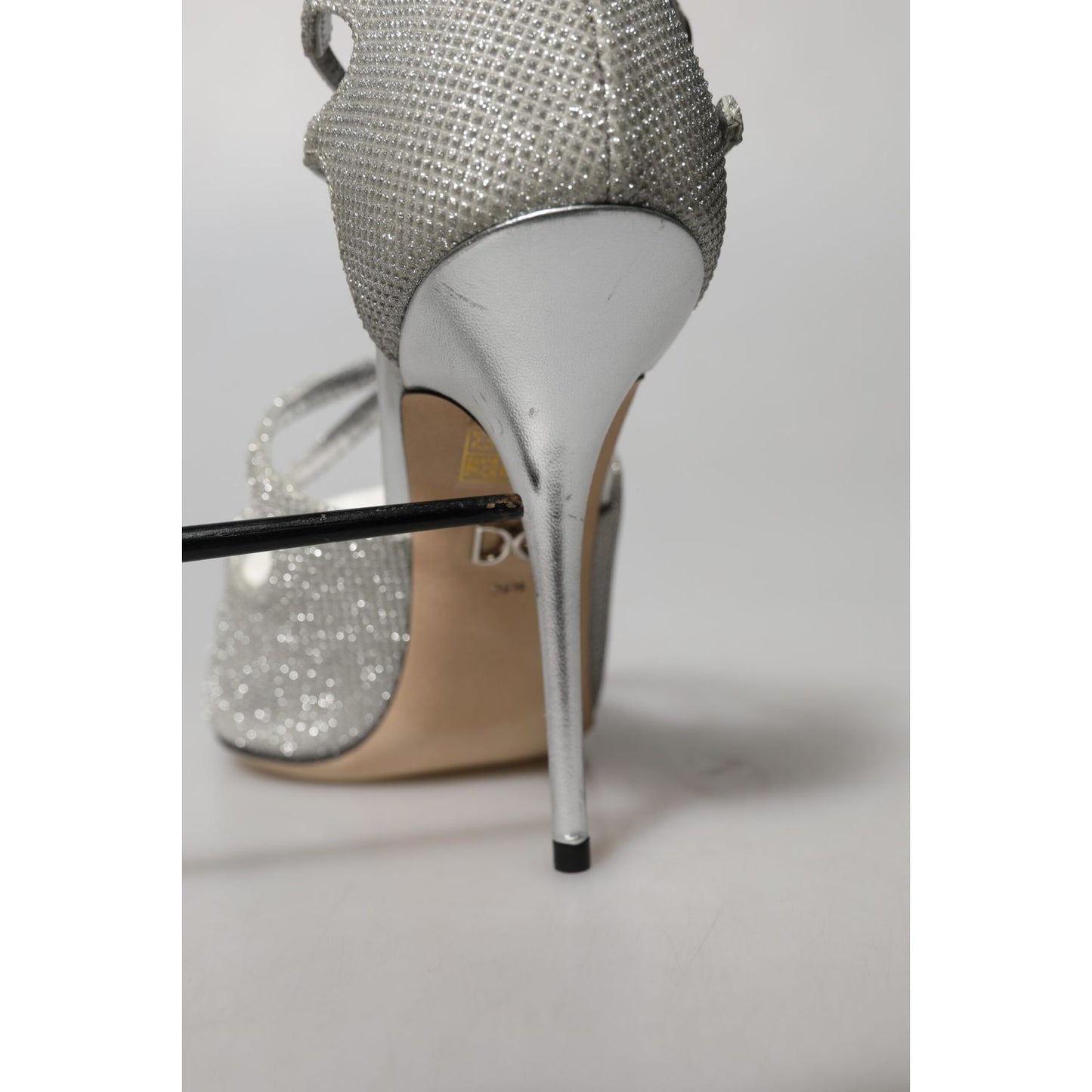 Dolce & Gabbana Silver Shimmers Sandals Heel Pumps Shoes