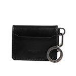 Dolce & Gabbana Wallet Black Leather Logo Embossed Key Chain Card Holder Wallet SMY11293