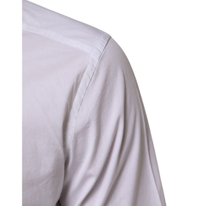 Dolce & Gabbana White Cotton GOLD Long Sleeves Formal Men Shirt