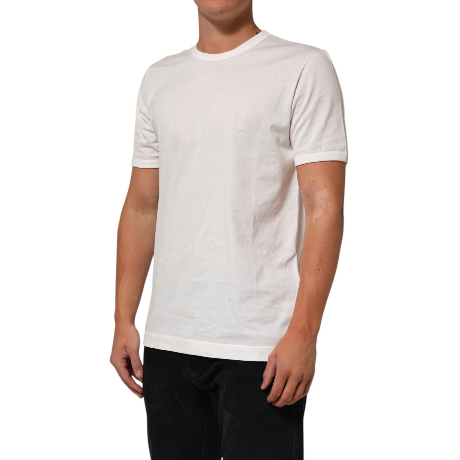 Dolce & Gabbana White Cotton Goodluck 2020 Crew Neck T-shirt