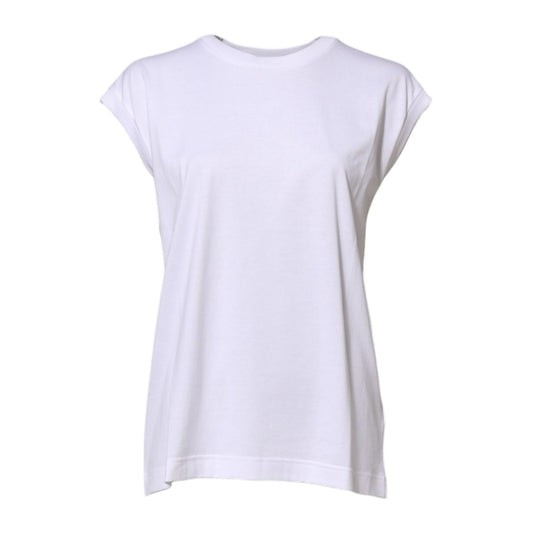 Dolce & Gabbana White Cotton Sleeveless Women Tank T-shirt TSH86621-38