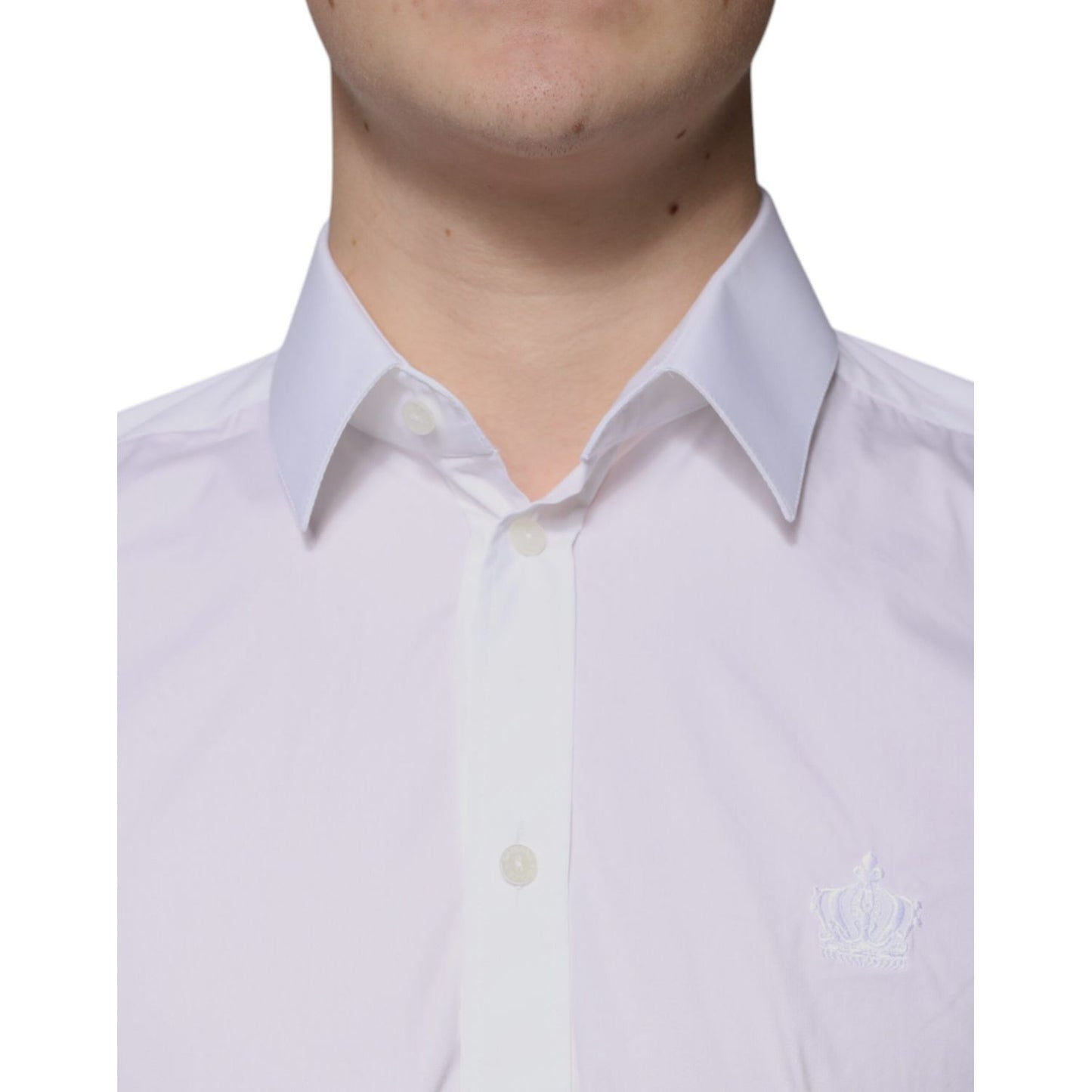 Dolce & Gabbana White Cotton Slim Fit Men MARTINI Dress Shirt