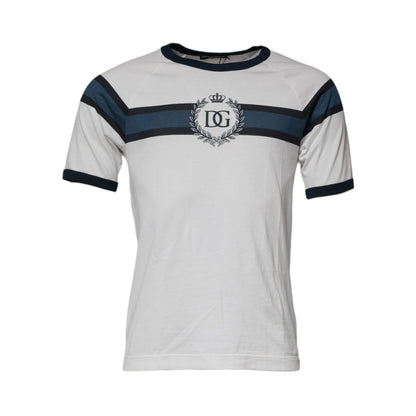 Dolce & Gabbana White DG Crown Cotton Crew Neck T-shirt