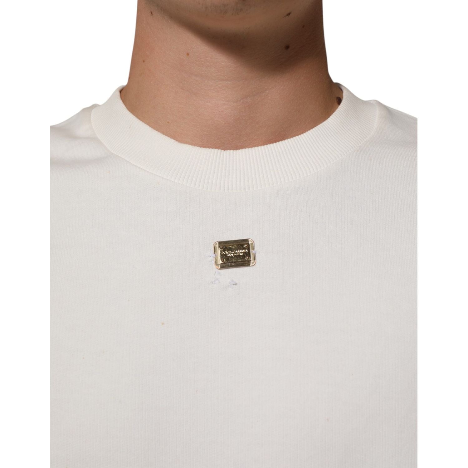 Dolce & Gabbana White DG Logo Crew Neck Sweatshirt Sweater