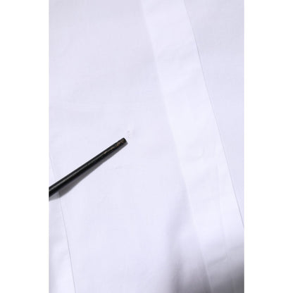 Dolce & Gabbana White GOLD Cotton Long Sleeves Dress Men Shirt