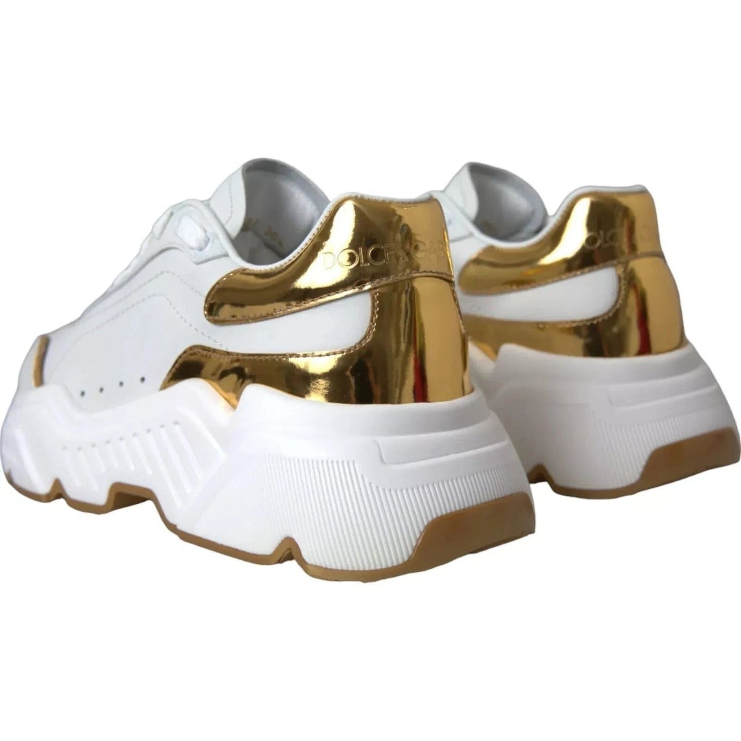 Dolce & Gabbana White Gold DAYMASTER Leather Sneakers Mens Shoes MV4301#2-41