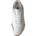 Dolce & Gabbana White Gold DAYMASTER Leather Sneakers Mens Shoes MV4301#2-41