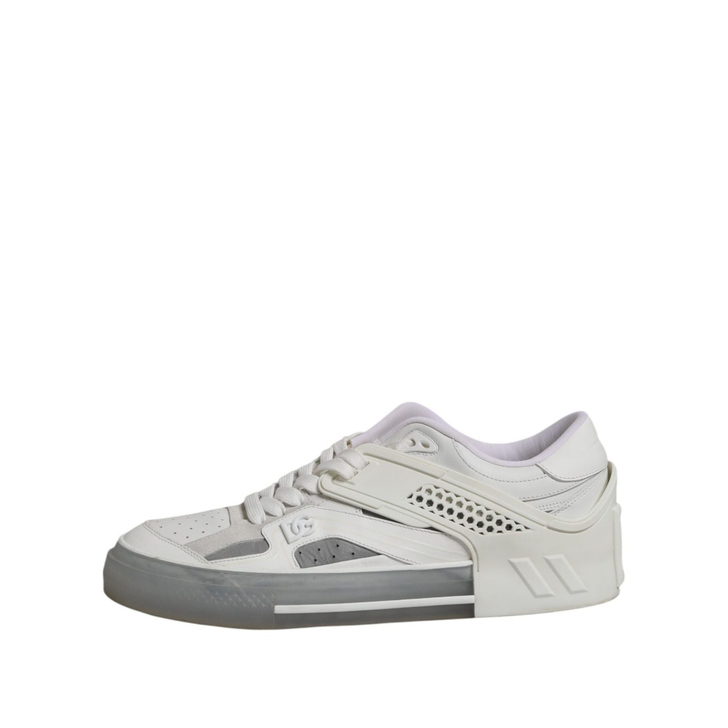 Dolce & Gabbana White Low Top DG Embossed Men Sneakers Shoes