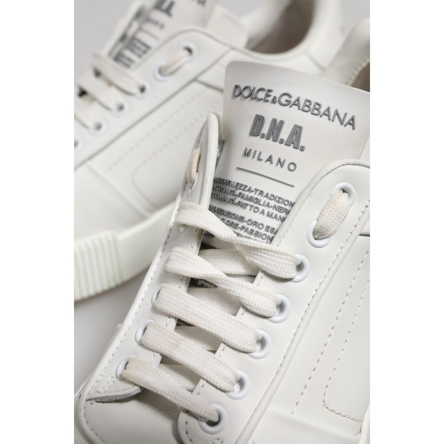 Dolce & Gabbana White Miami Leather Low Top Men Sneakers Shoes