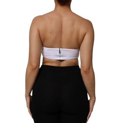 Dolce & Gabbana White Nylon Blend Bandeau Strapless Tube Top