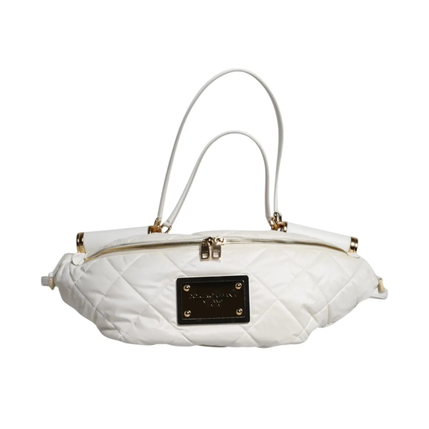 Front view with bag zipped and handles upright.