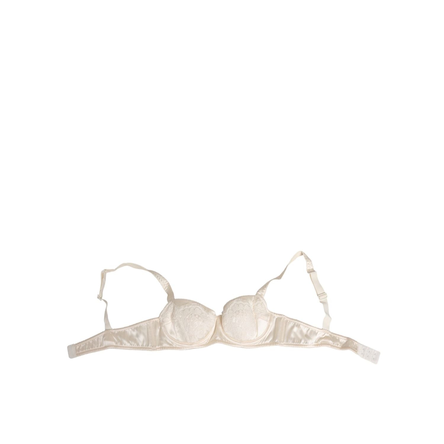 Dolce & Gabbana White Satin Lace Balconnet Lingerie Underwear