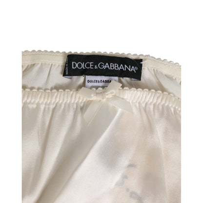 Dolce & Gabbana White Silk Satin Lingerie Panty Underwear