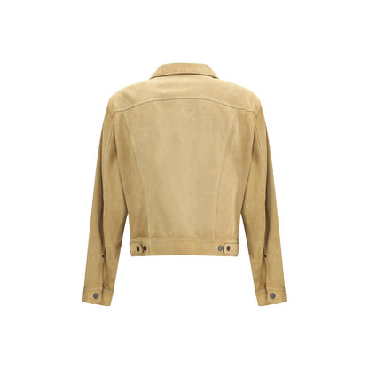 Dsquared² Beige Leather Denim Jacket