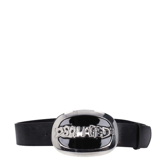 Dsquared² Black Leather Belt