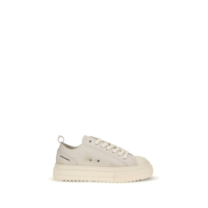 Dsquared² Cream Leather Platform Sneakers