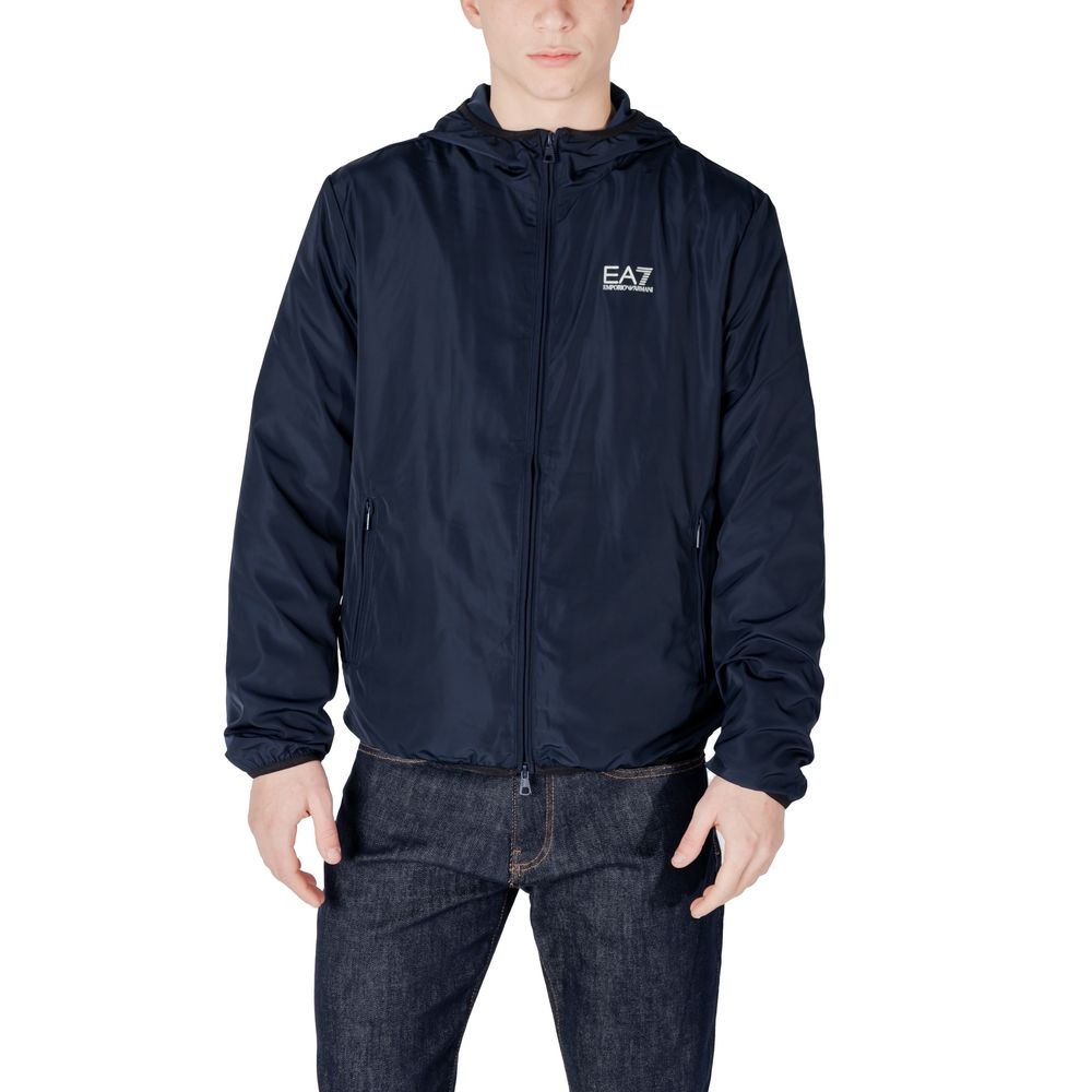 EA7 Emporio Armani Blue Polyester Shell Jacket