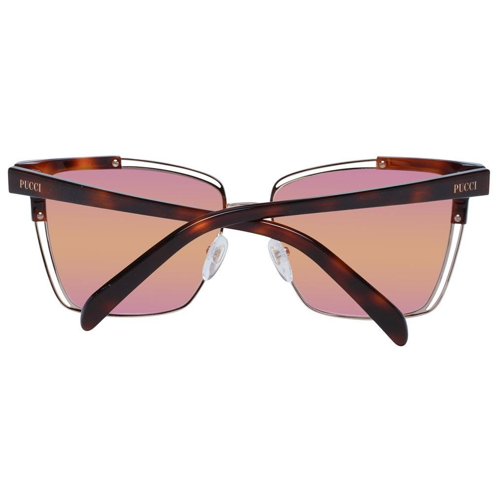 Emilio Pucci Brown Acetate & Metal Sunglasses