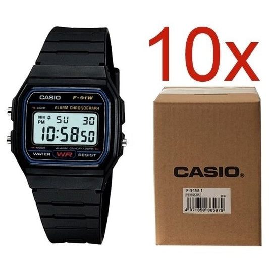 CASIO VINTAGE F-91W-1YEG **PACK 10 PCS**-0