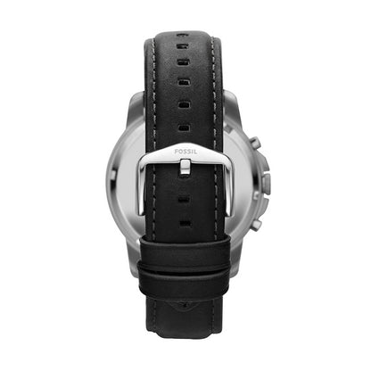 Back view of FOSSIL WATCHES Mod. FS4812 with black leather strap and stainless steel case