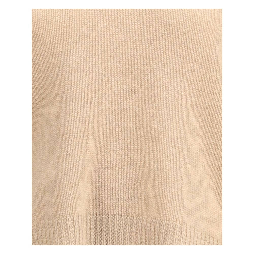 Fabiana Filippi Beige Cashmere Cashmere Sweater with ribbed texture and sophisticated design for AW25 season.