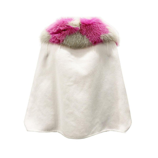 Fendi Fur Collar Cashmere Cape Jacket FE-8736388808916-40