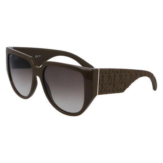 Ferragamo Green Bio Injected Sunglasses Category-Sunglasses,Ferragamo,Gender-Women,Green,New with tags,Subcategory-SunglassesWomen,Sunglasses for Women - Sunglasses,Women Ferragamo FESF1088SE324AC