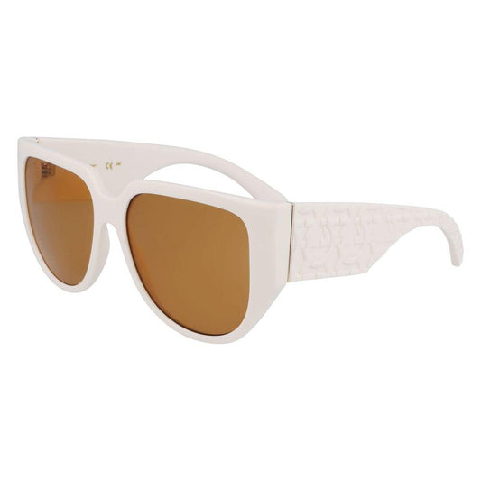 Ferragamo White Bio Injected Sunglasses 1728,Ferragamo,New with tags,Sunglasses for Women - Sunglasses,White,Women Ferragamo FESF1088SE103AC