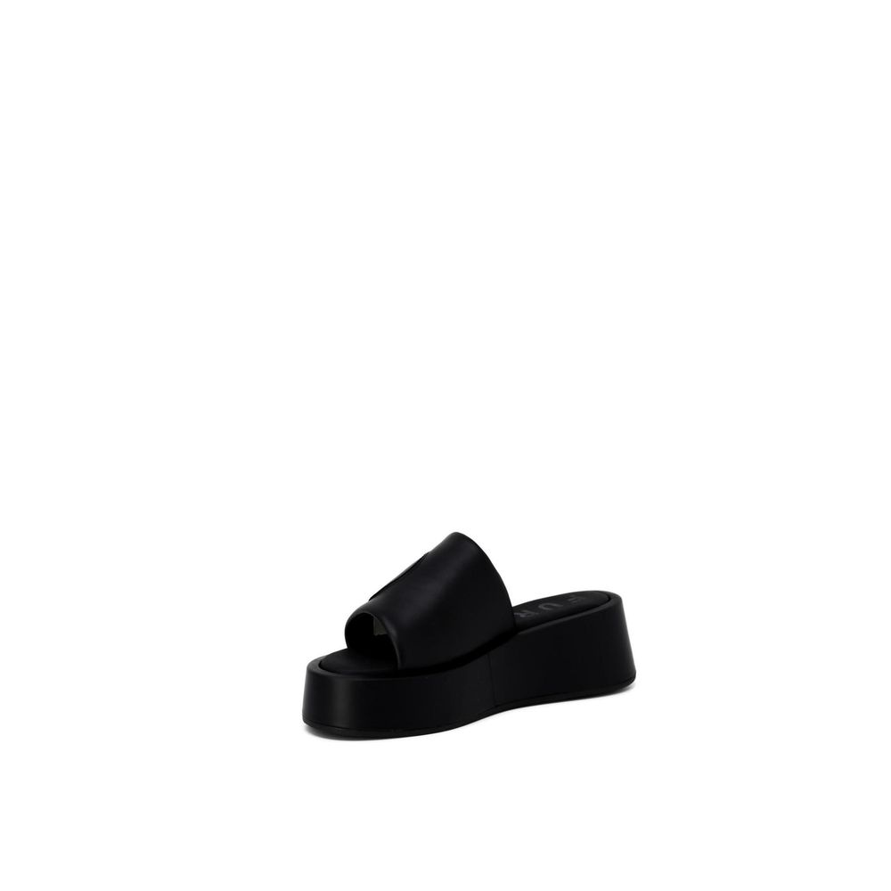 Furla Black Leather Slippers