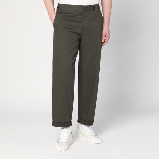 Golden Goose Dark green cotton-blend trousers