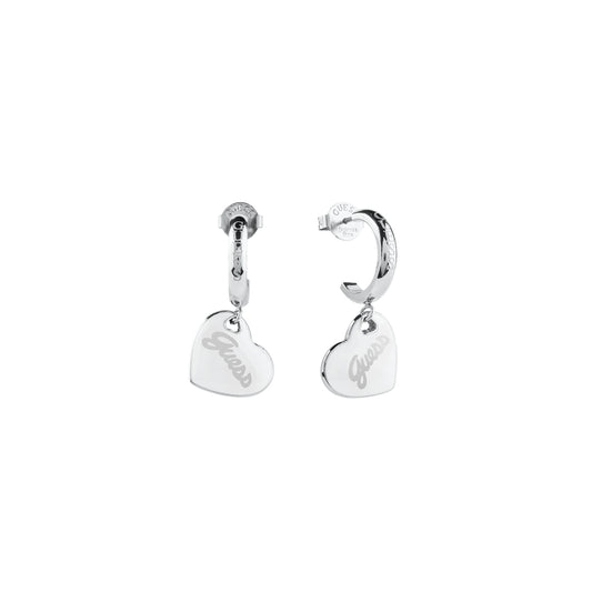 Silver heart earrings from GUESS JEWELS JEWELRY Mod. JUBE05151JWRHWHT-U collection.