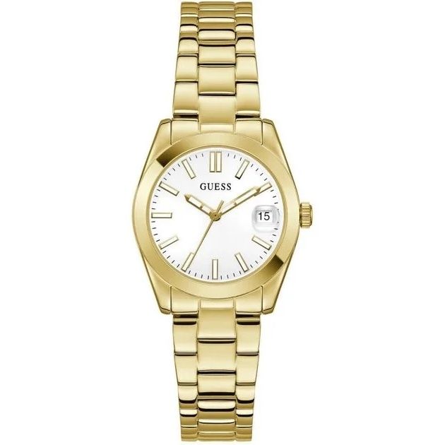 Gold wristwatch GUESS Mod. ALICE with white dial and date display.