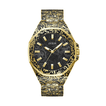 Luxury watch GUESS Mod. ROAR with intricate gold and black design.