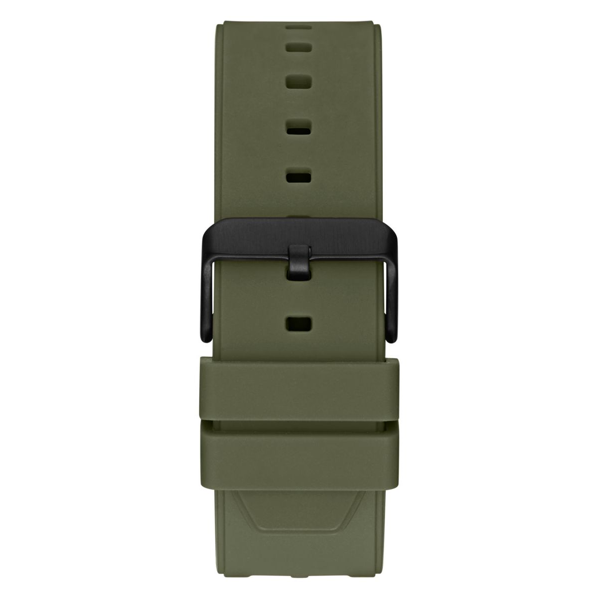 GUESS WATCHES Mod. GW0325G2 with olive green silicone strap and black buckle, perfect for a modern, stylish look.