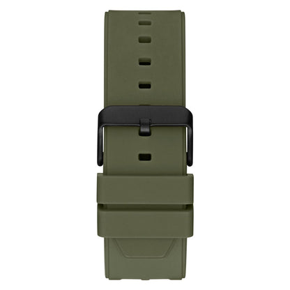 GUESS WATCHES Mod. GW0325G2 with olive green silicone strap and black buckle, perfect for a modern, stylish look.