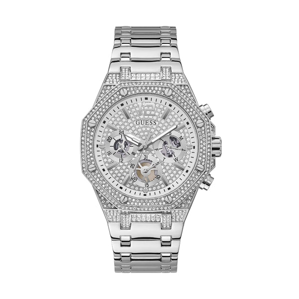 Luxury watch GUESS Mod. MOMENTUM with silver detailing and elegant design.