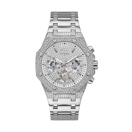 Luxury watch GUESS Mod. MOMENTUM with silver detailing and elegant design.