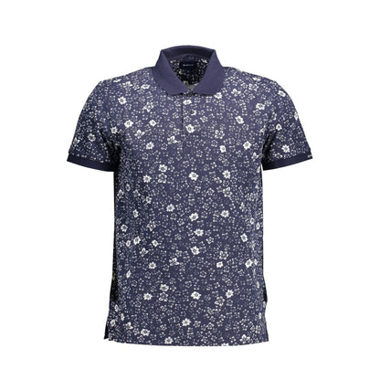 Alt Tag: Gant Blue Cotton Men Polo Shirt with floral print design, offering a blend of classic elegance and modern style.