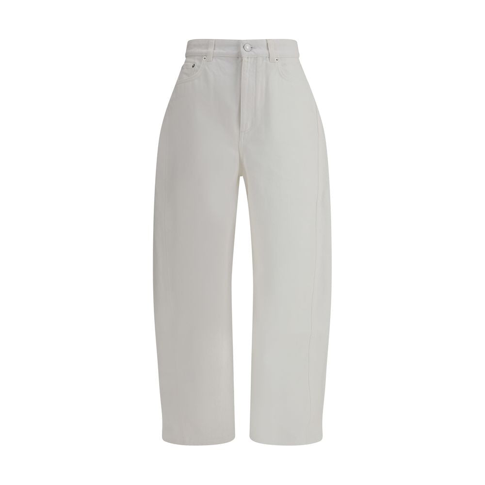 Givenchy White Cotton Jeans Denim with barrel silhouette and five-pocket design, perfect for bold style, AW25 season, 100% cotton.