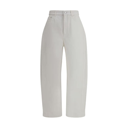 Givenchy White Cotton Jeans Denim with barrel silhouette and five-pocket design, perfect for bold style, AW25 season, 100% cotton.