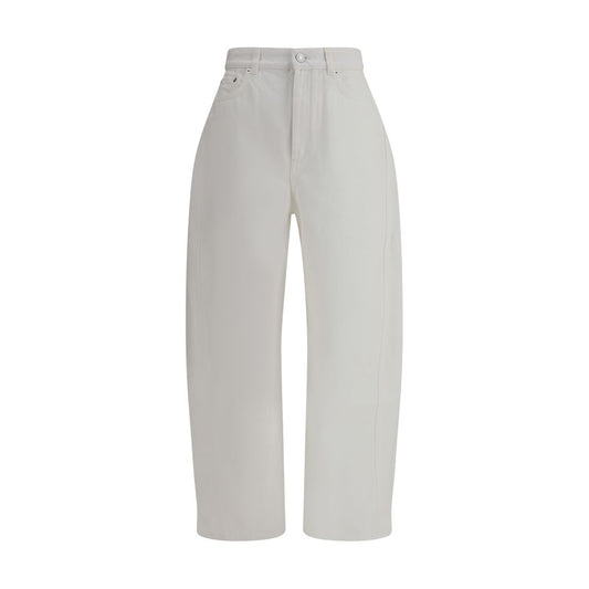 Givenchy White Cotton Jeans Denim with barrel silhouette and five-pocket design, perfect for bold style, AW25 season, 100% cotton.